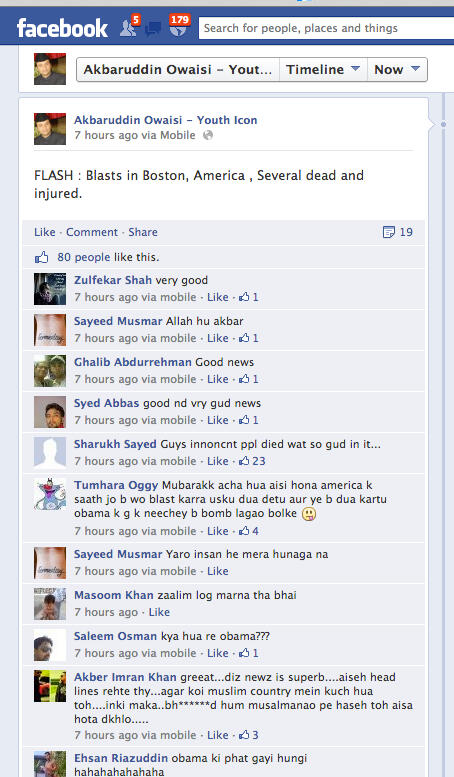 Muslims Praise Boston Marathon Bombings