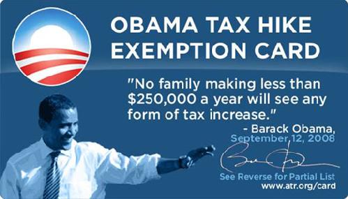 Obama Tax Hike Exemption Card