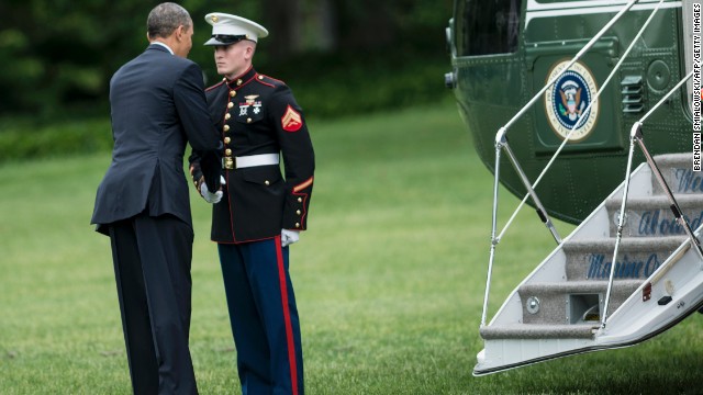 Obama Getting Touchy Feely With Marine