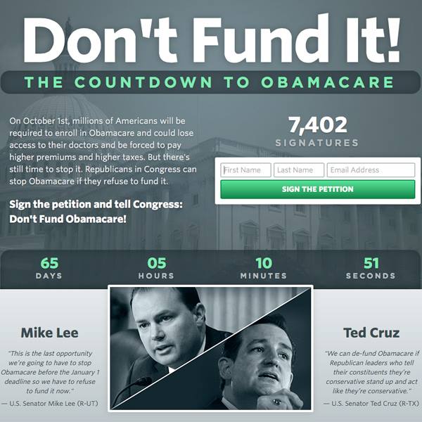 Don't Fund It.... Image Sen Ted Cruz