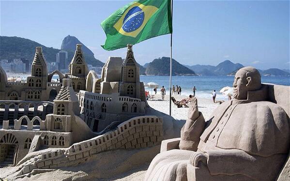 Pope Francis Sand Castle Rio