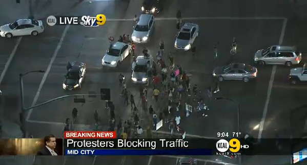 Protesters Blocking Traffic