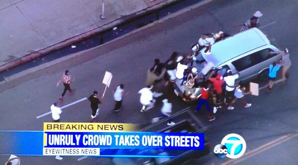 Unruly Crowd Takes Over L.A. Streets --Adam Baldwin