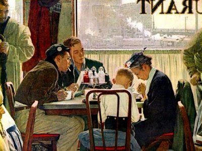 Thanksgiving Prayer--Norman Rockwell, Saturday Evening Post