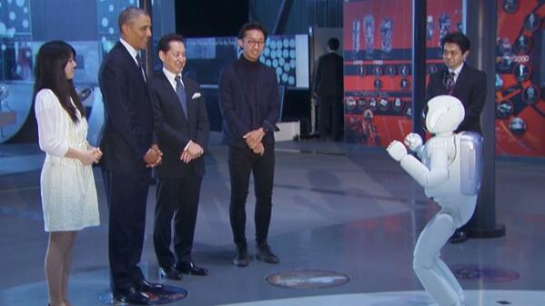 Obama Meets Japanese Robot