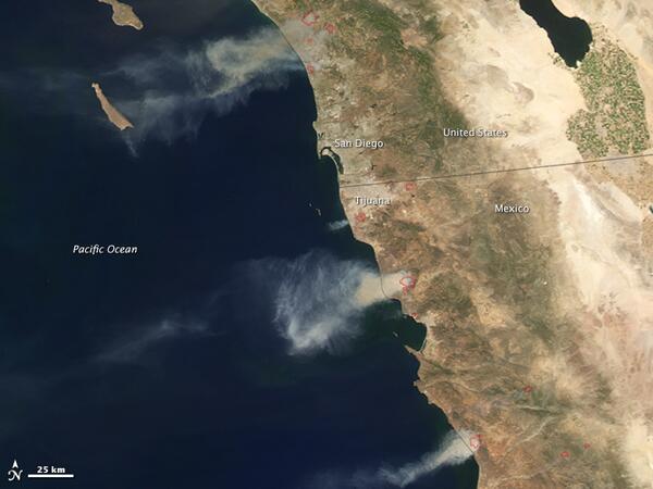 Wildfires in California-Mexico