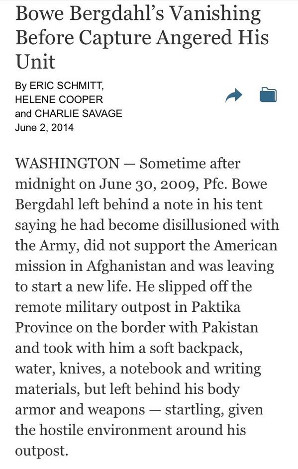 Bergdahl Desertion