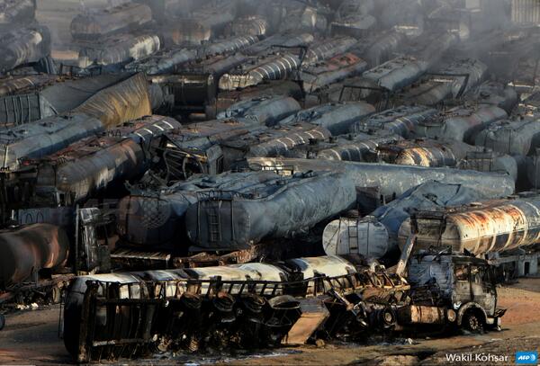 Burned Out Fuel Trucks in Afghanistan