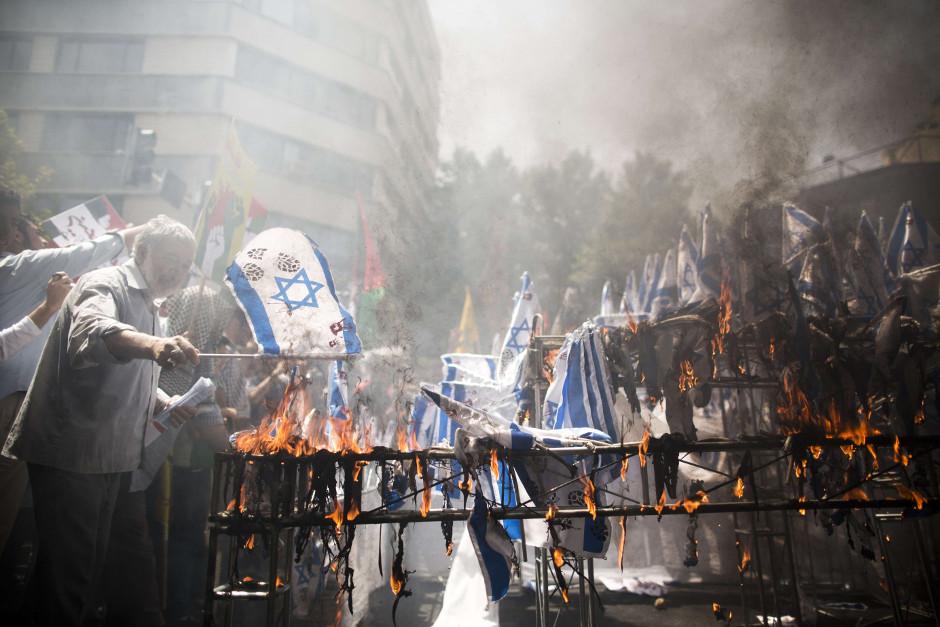 Iran Burns Israel Flags