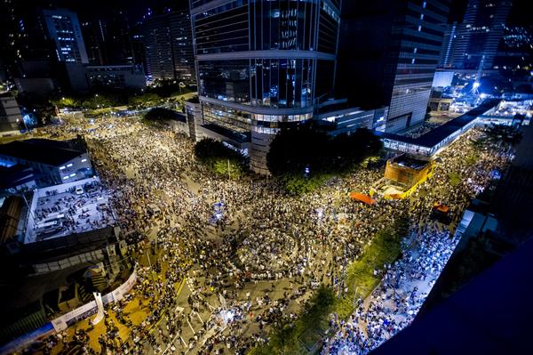Tens of Thousands Protest in Hong Kong