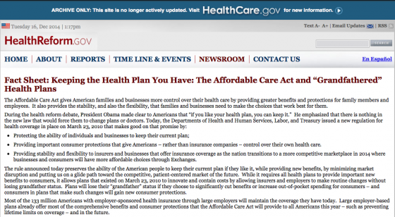 Obama Promises Keep Health Ins