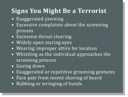 TSA Warning Signs