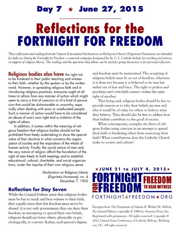 Fortnight For Freedom Day 7