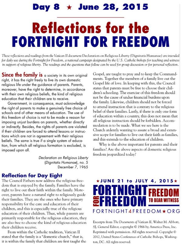 USCCB Fortnight For Freedom