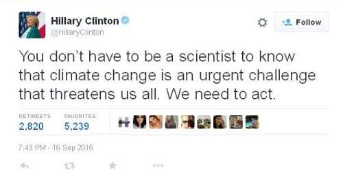 Hillary Clinton Global Warming