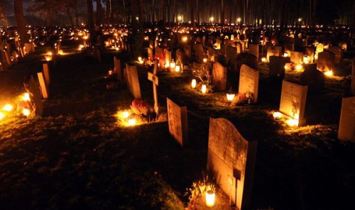 Lighting Cemetery Graves