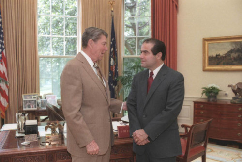 Justice Scalia and Ronald Reagan 1986
