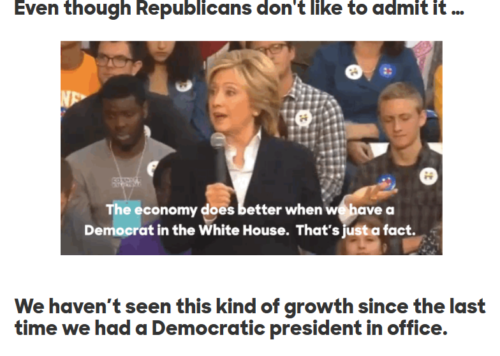 Hillary Clinton Cheers Obamanomics