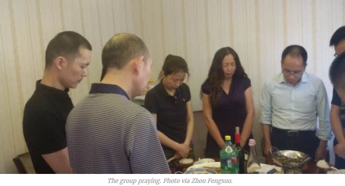 Chinese Human Rights Activists Praying