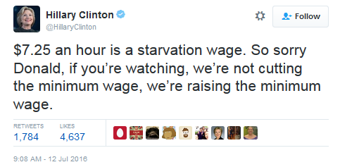 Hillary Clinton Minimum Wage