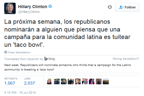Hillary Tweet